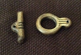 One set carved horn toggle clasp burnt horn