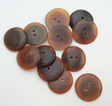 12 Horn buttons 28mm round golden horn