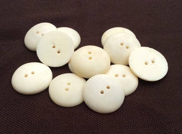 12 round white buttons bone 28mm for crafts and accessories