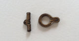 One set carved horn toggle clasp burnt horn