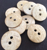 12 round coconut wood buttons 35mm for crafts and accessories