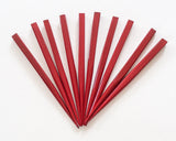 Wood Hair Sticks Red Lacquered small 4 1/2 inch square 10 pcs./pkg.