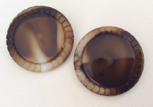 Vintage glass button slag glass 2 pc