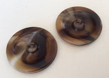 Vintage glass button slag glass 2 pc