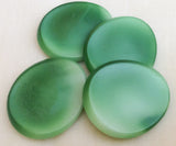 Lime green vintage glass button lot-4pc
