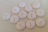 12 round carved white buttons for crafts and accessories 20mm