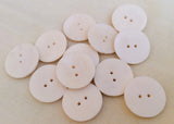 12 round carved white buttons for crafts and accessories 20mm