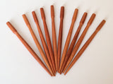 Bayong wood hair sticks shawl pins small round 4 1/2 inch. 10 pcs.