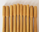 Nangka drilled wood hair sticks shawl pins diy short small round 4 1/2 inch. 10 pcs.