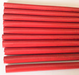 Wood hair sticks red lacquered 6 1/2 inch 10 pcs