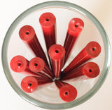 Wood hair sticks red lacquered 6 1/2 inch 10 pcs