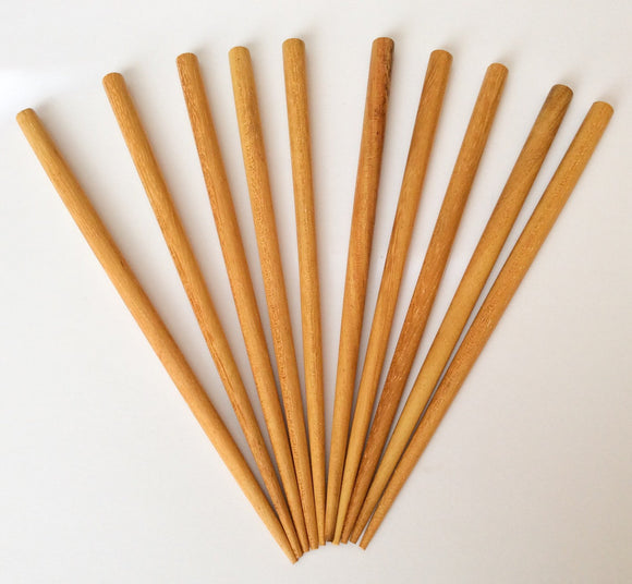 Wood hair sticks hair blanks nangka wood 6 1/2 in. flat top 10pcs