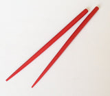 Wood hair sticks red lacquered 6 1/2 inch 10 pcs