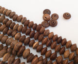 70 Saucer Wood Beads, Robles Wood Beads, Natural Wood Beads,10mm
