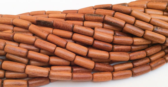 Tube Bayong Wood Beads, Natural wood beads, 7x13mm