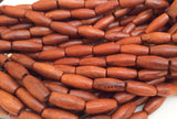 20 Tube Wood Beads,  Bayong Wood Beads, 8x18mm tube, 16" strand