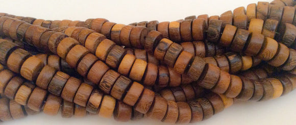 65 Natural Wood Beads, Robles Wood Beads, 12mm Rondelle
