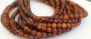 Golden horn beads 7-8 round 16" strand