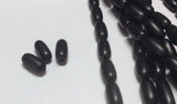 Black horn beads oval tube 16" strand