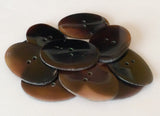 12 Black oval shell buttons for crafts and accessories