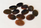 12 Black oval shell buttons for crafts and accessories