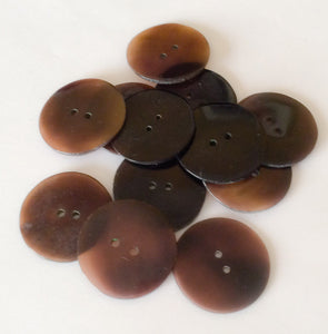 Black shell button lot 26mm-12pc