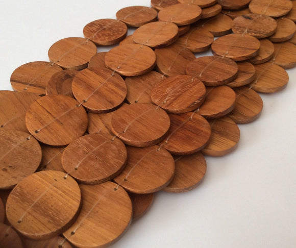 10 Bayong wood connectors discs beads coin