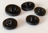 Black vintage glass button lot-5 pc