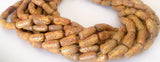 Yellow Betel Nut Beads Salwag tube 16" strand
