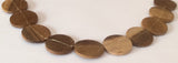 Natural Wood oval connector disc robles 10 pc
