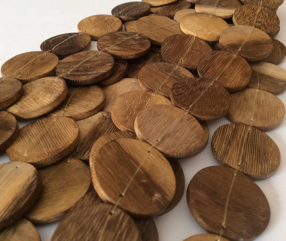 10 Robles wood beads connector discs