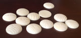 12pc 1 Inch round carved white buttons