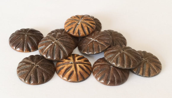1 Inch Carved Horn Buttons-12pc