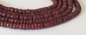Betel Nut Beads Salwag rondelle purple 16" strand