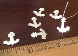 6 Hand carved shell charms anchor pendant