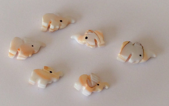 Cute shell charms elephant-6pcs
