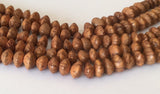 Betel Nut Beads Salwag saucer mustard 16" strand