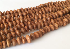 Betel Nut Beads Salwag saucer mustard 16" strand