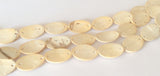 Wood disc oval coconut, natural wood beads, bleached polished oval connector 10pc