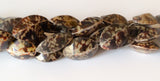 Shell beads, natural shell beads, limpet shell beads 4-sided 16" strand