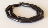 Vintage black coral choker necklace 17&quot;