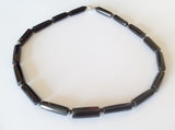 Vintage black coral choker necklace 17&quot;