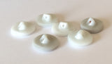 White with gold vintage glass button lot-6pc