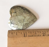 Inlaid shell pendant, abalone pendant, blacklip shell pendant, crackled shell pendant heart