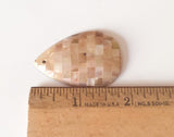 Inlaid shell pendant, mosaic shell pendant, brownlip mosaic, shell teardrop