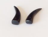 Black horn pendant charm, tusk pendant, horn pendant-2pc