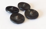 Black vintage glass button lot-4pc