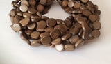 Natural Wood Beads, Graywood Beads 13x15 flat oval