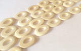 10 Oval Wood Rings White Wood