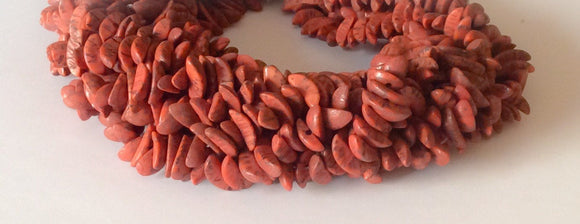 Betel Nut Beads, Salwag Beads, Natural Nuts Seed Crescent Brick Red